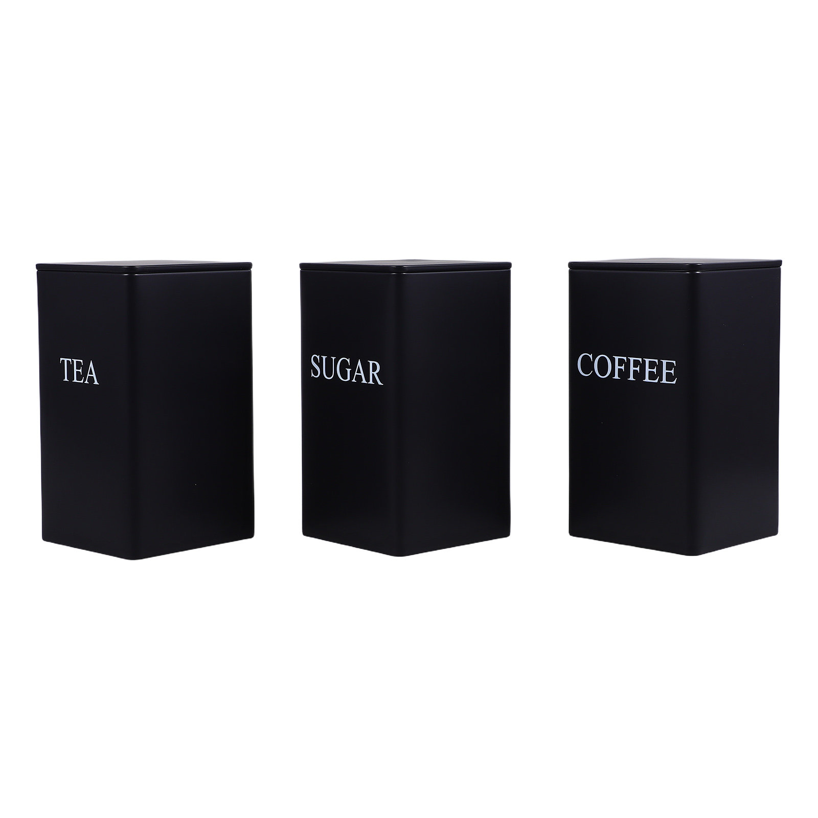 Food Storage Jars & Containers - ชุดกระปุกเก็บของในครัว 3 ชิ้น โลหะ สำหรับกาแฟ ชา