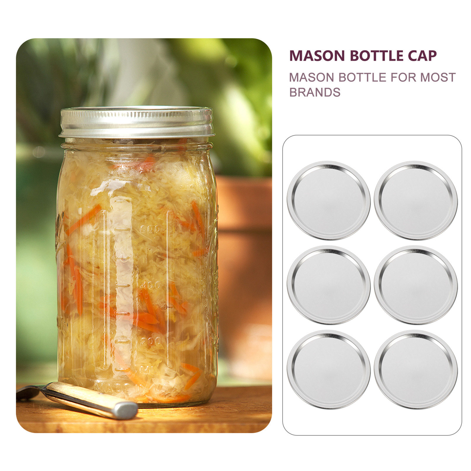 Food Storage Jars & Containers - ฝาปิดโหลโลหะ 20 ชิ้น ปิดสนิท ไม่รั่วซึม สำหรับการถนอมอาหาร