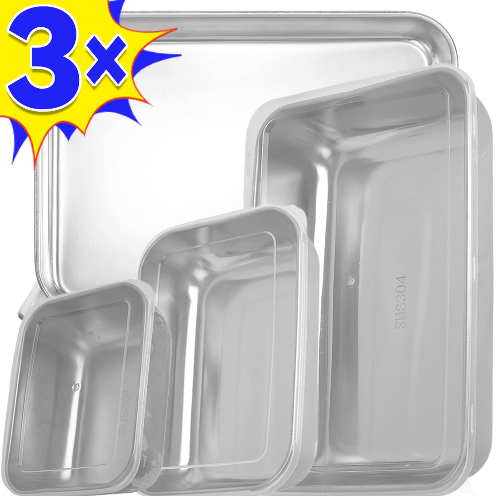Food Storage Box Stainless Steel - กล่องเก็บอาหารสแตนเลสกล่องเก็บความสดฝาปิดสี่เหลี่ยมผืนผ้าไส้กรอกก๋วยเตี๋ยวจานผลไม้พร้อมฝาปิดภาชนะเก็บอาหาร