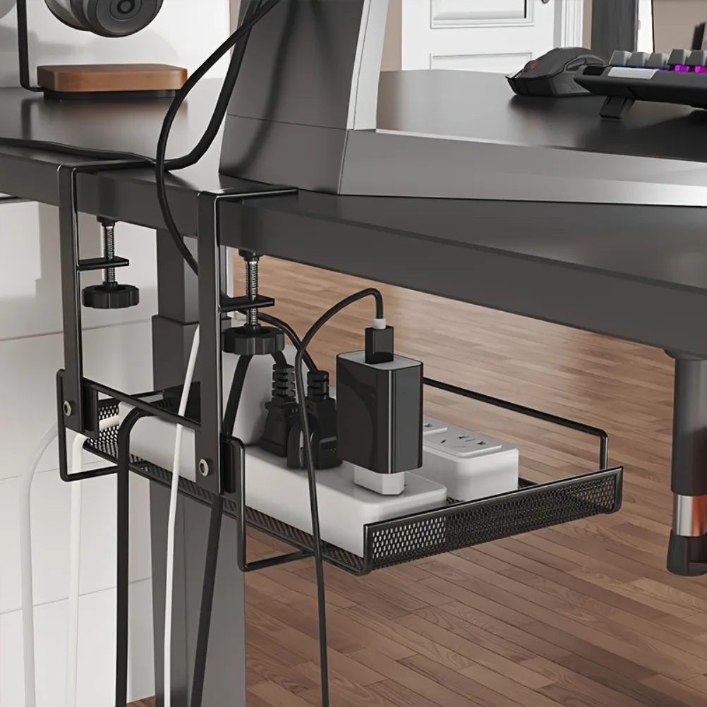 Food Storage For Room - ชั้นวางจัดเก็บสายไฟใต้โต๊ะคอมพิวเตอร์ ที่วางเราเตอร์ไวไฟ กล่องเก็บสายไฟแบบไม่ต้องเจาะรู อุปกรณ์ตกแต่งห้องนั่งเล่น