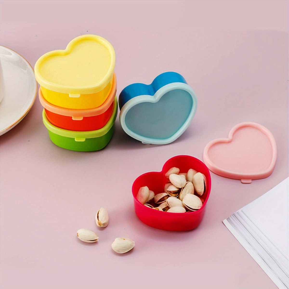 Food Storage For Room - กล่องใส่อาหารขนาดเล็ก 5 ชิ้น พร้อมฝาปิด กล่องเก็บเครื่องปรุงแบบนำกลับมาใช้ใหม่ได้ กล่องใส่น้ำสลัด