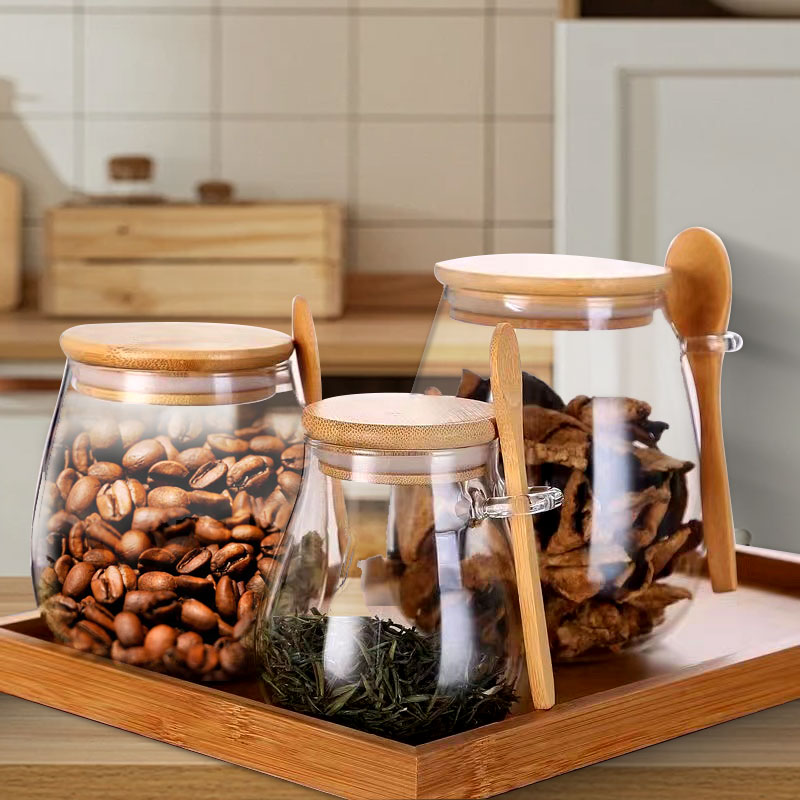 ขวดโหลแก้วปิดผนึกพร้อมช้อนและฝ - Food Storage Glass Container Set บทวิจารณ์และราคา