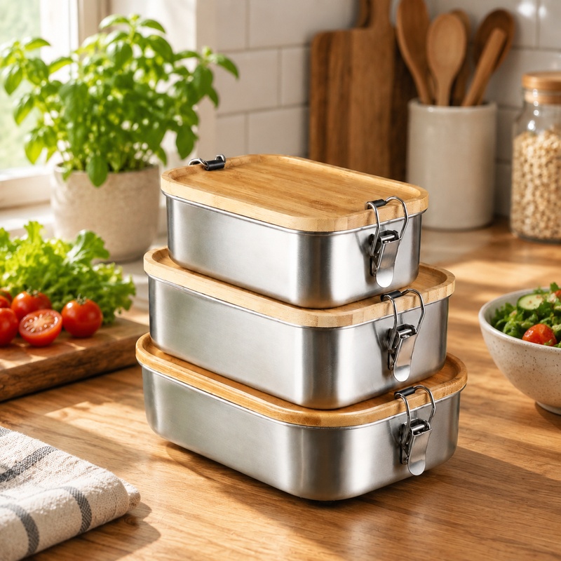 กล่องอาหารกลางวันสแตนเลส 304 ท - Food Storage Box Stainless Steel บทวิจารณ์และราคา