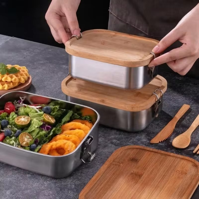 กล่องอาหารกลางวันสแตนเลส 304 ท - Food Storage Box Stainless Steel บทวิจารณ์และราคา