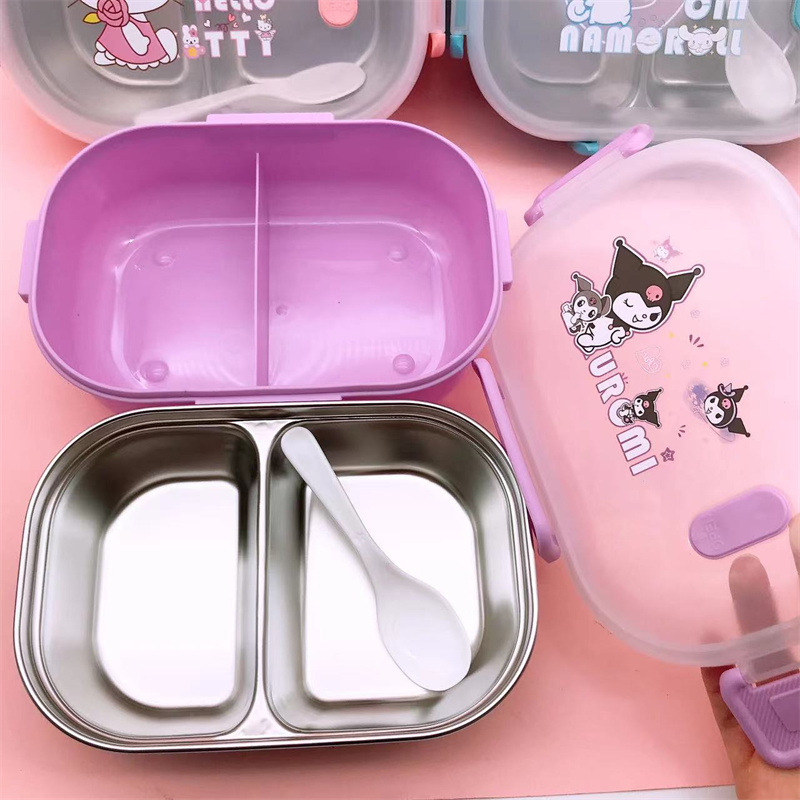 กล่องอาหารกลางวันแบบพกพาลายการ - Food Storage Box Stainless Steel บทวิจารณ์และราคา