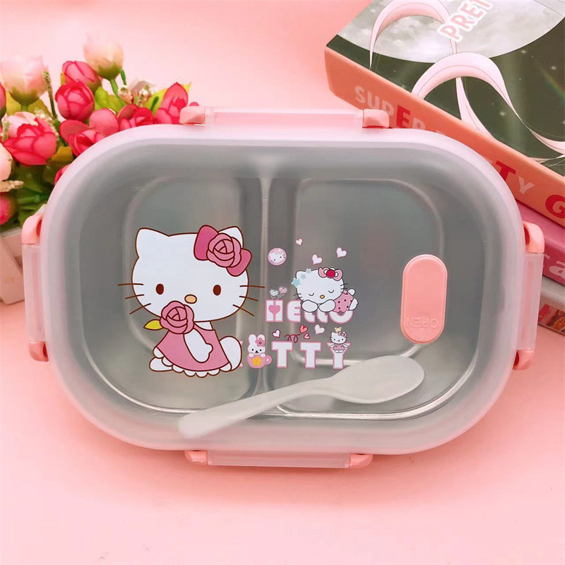 กล่องอาหารกลางวันแบบพกพาลายการ - Food Storage Box Stainless Steel บทวิจารณ์และราคา