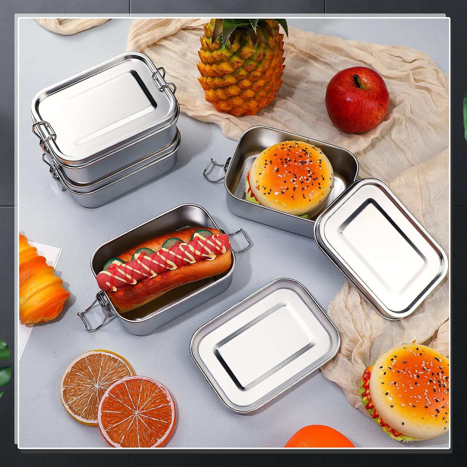 ภาชนะเก็บอาหารสแตนเลสพร้อมฝาปิ - Food Storage Organization บทวิจารณ์และราคา
