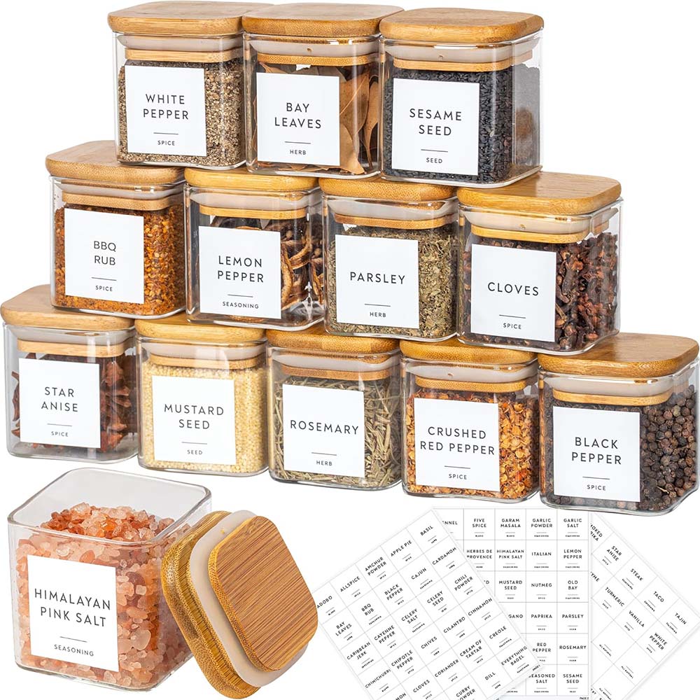 ชุดขวดโหลแก้วขนาด5ออนซ์พร้อมป้ - Food Storage Glass Container Set บทวิจารณ์และราคา