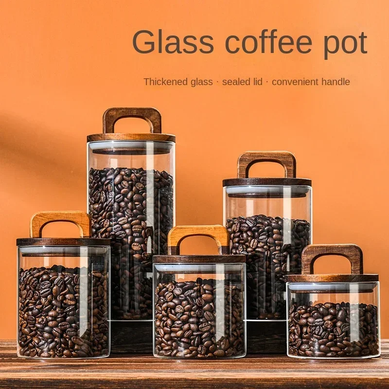 800-2100ml ไม้ฝาปิดแก้ว Jar 1  - Food Storage Glass Container Set บทวิจารณ์และราคา