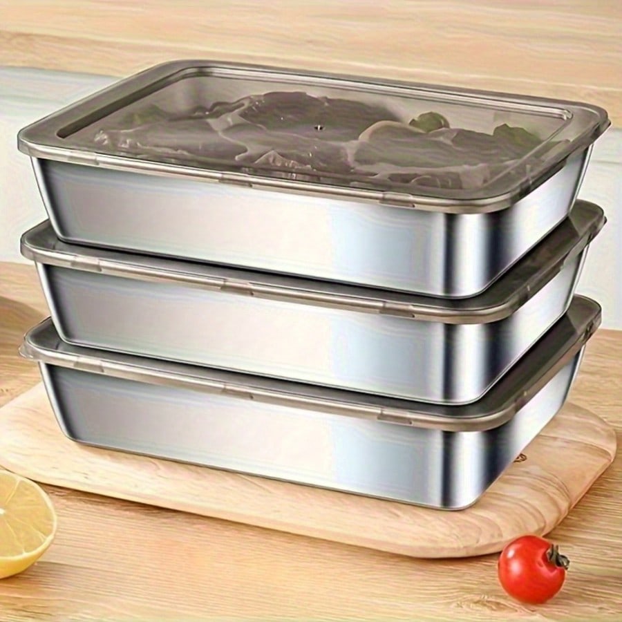 ชุดภาชนะเก็บอาหารสแตนเลส 6 ชิ้ - Food Storage Box Stainless Steel บทวิจารณ์และราคา