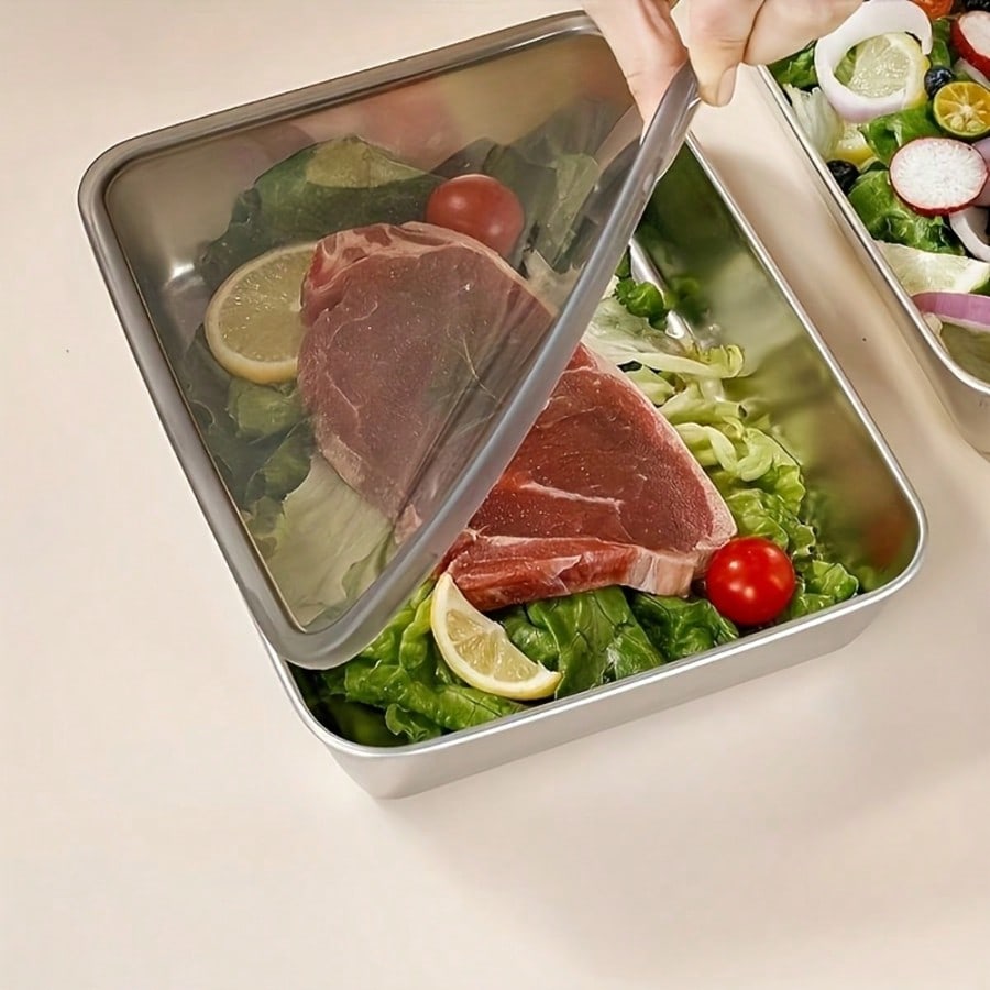 ชุดภาชนะเก็บอาหารสแตนเลส 6 ชิ้ - Food Storage Box Stainless Steel บทวิจารณ์และราคา