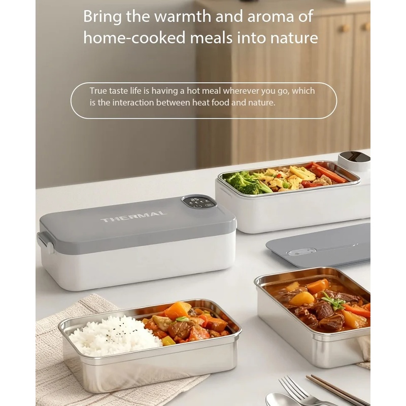 กล่องอาหารกลางวันแบบพกพาพร้อมร - Food Storage Box Stainless Steel บทวิจารณ์และราคา