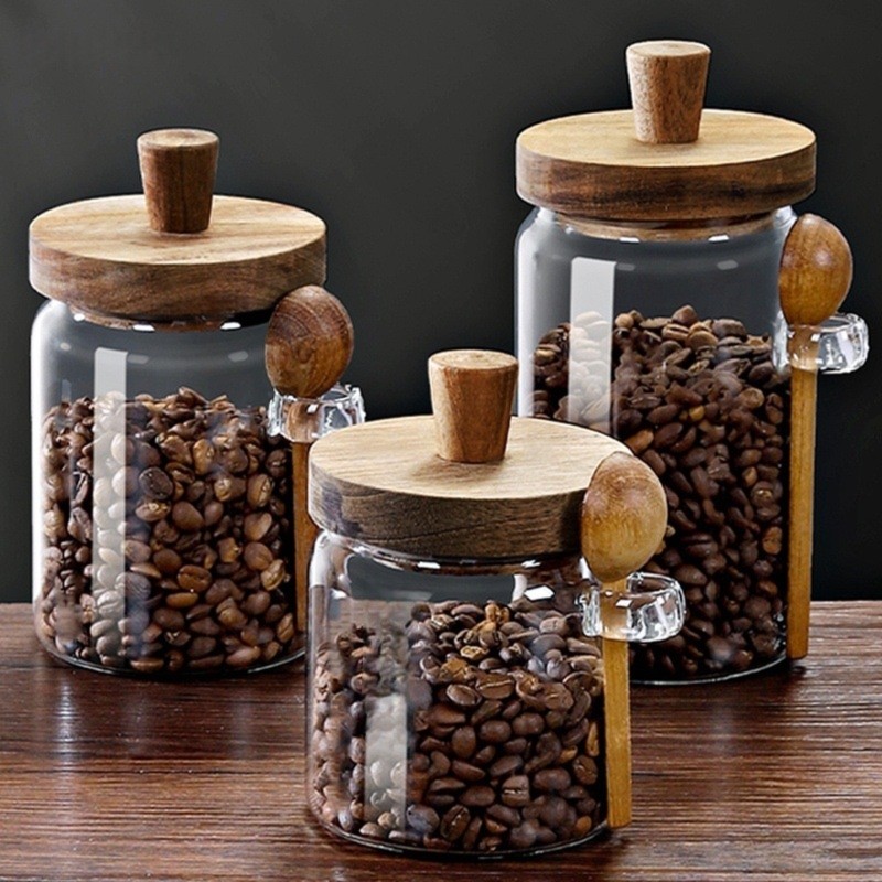 ชุดโหลแก้ว ABJI พร้อมฝาไม้และช - Food Storage Glass Container Set บทวิจารณ์และราคา