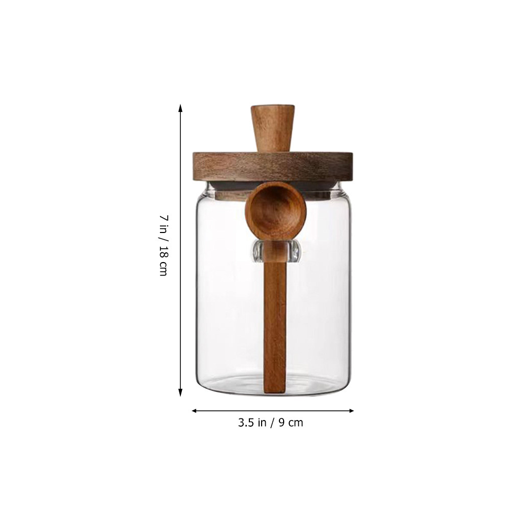 โถเก็บอาหารแก้วใสพร้อมฝาไม้ปิด - Food Storage Jars & Containers บทวิจารณ์และราคา