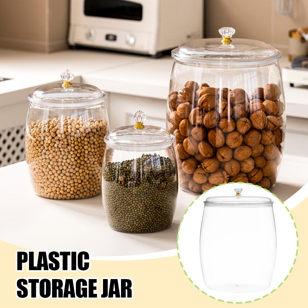โหลพลาสติกใสขนาดใหญ่พร้อมฝาปิด - Food Storage Jars & Containers บทวิจารณ์และราคา