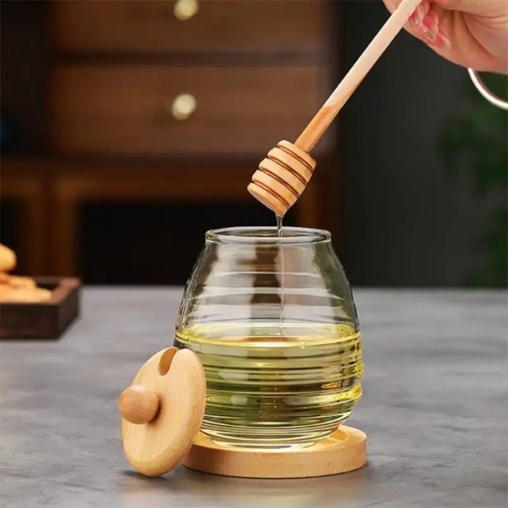 กระปุกน้ำผึ้งแก้วใสทรงรังผึ้ง  - Food Storage Glass Container Set บทวิจารณ์และราคา
