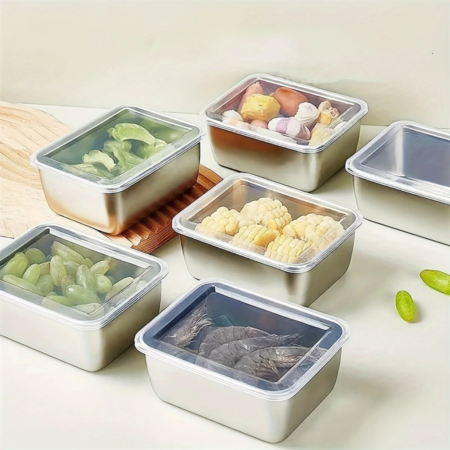 1/3/5pcs สแตนเลสกล่องเก็บอาหาร - Food Storage Box Stainless Steel บทวิจารณ์และราคา