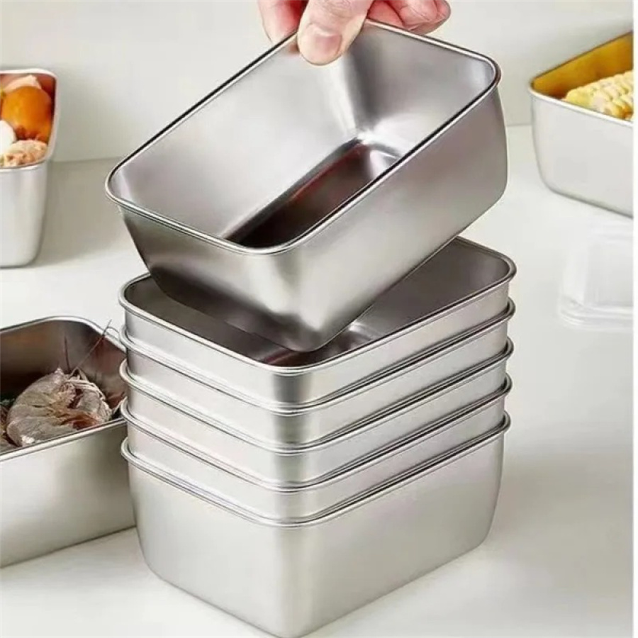 1/3/5pcs สแตนเลสกล่องเก็บอาหาร - Food Storage Box Stainless Steel บทวิจารณ์และราคา